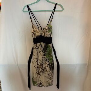 Kohl's Green and Black Floral Mini Dress